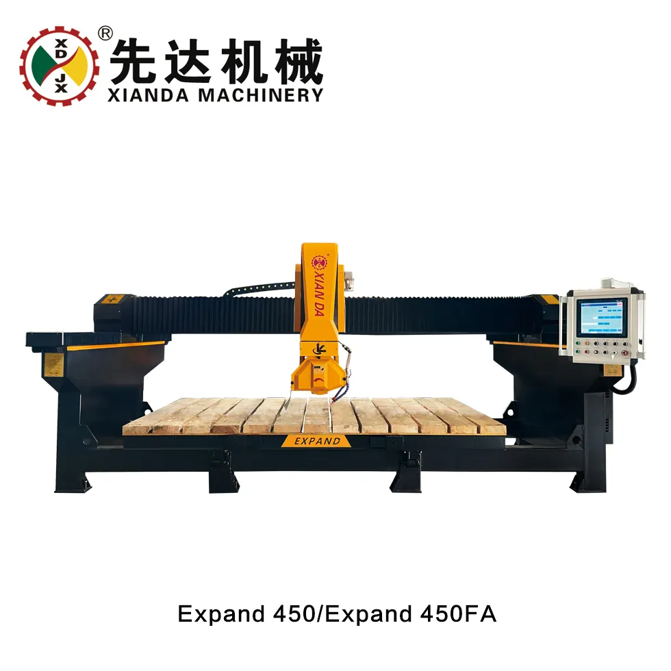 Automatic Smart Monoblock 5 Axis CNC Bridge Saw Cutting Machine for Granite Marble Quartz with 3400*2000*180mm Max Processing Size 15kw Motor 380V Power 9
