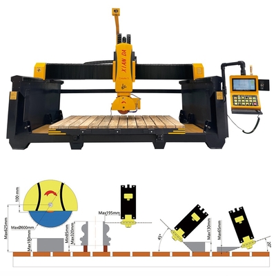 Tagliapietre a ponte a 5 assi per taglio CNC di granito e marmo