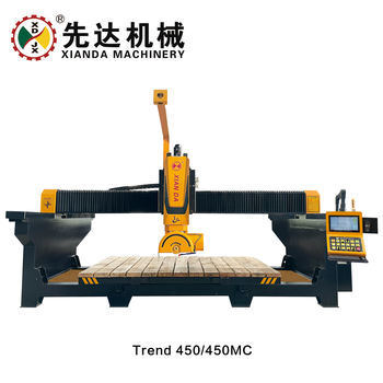 5 assi CNC Bridge Saw Stone Cutting Machine Tile Cutter Alta precisione 32KW 120MM Spessore di taglio Cuscinetto a cambio