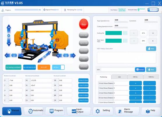 Intelligente CNC Diamond Wire Saw Stone Cutting Machine con quattro spindle Linkage Motore ad alta stabilità Alta sicurezza per il granito