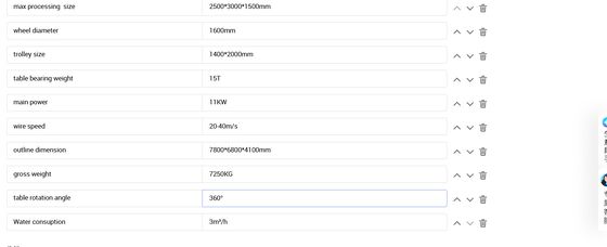 Macchina per filo diamantato CNC a 4 assi 2500x3000x1500mm per la lavorazione di marmo, granito, lastre ad arco, colonne e pilastri romani
