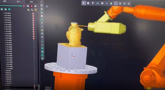 Macchina per il taglio della pietra robotizzata CNC a 6 assi con controllo interpolato e mandrino BT40 per intaglio su larga scala fino a 3100 mm
