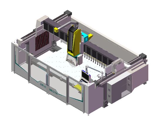 5 assi CNC Router con 20 kW BT40 Spindle True 5 assi di controllo simultaneo e tavolo ibrido per il taglio di pietra di precisione