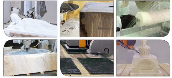 5 assi CNC Router con 20 kW BT40 Spindle True 5 assi di controllo simultaneo e tavolo ibrido per il taglio di pietra di precisione