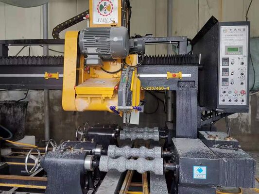 Tagliatrice per colonnine ad alta efficienza da 4 pezzi con diametro di lavorazione massimo di 500 mm e controllo PLC/CNC per la lavorazione della pietra di precisione