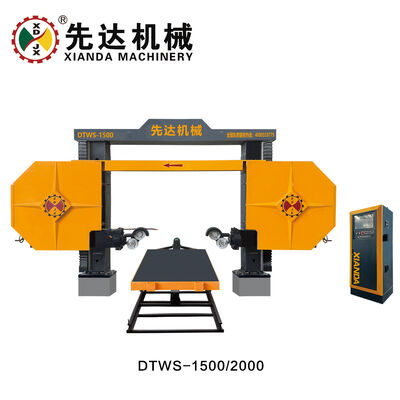 Segatrice a filo diamantato CNC con dimensioni massime di lavorazione 1500x3000x1200mm, motore principale da 11kw e rotazione di 360°