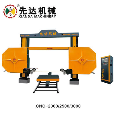 Segatrice a filo diamantato CNC con attacco a quattro mandrini per dimensioni massime di lavorazione 3000x2000x1500mm, certificata CE e ISO9001