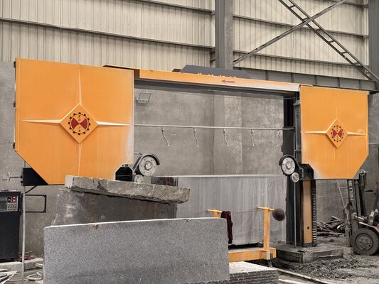 Controllo PLC Seghe a filo di diamante per marmo di granito con 3500x3500x1800mm Max dimensione di elaborazione e 15KW motore principale
