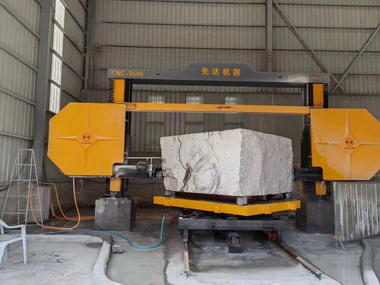 Macchina per la sega a filo diamantato CNC con carrello rotante a 360° di diametro di ruota 1600 mm e consumo di acqua di 4 m3/h
