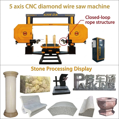 Macchina per il taglio di filo diamantato CNC a 5 assi per il taglio di granito e marmo con dimensioni di lavorazione 2600 × 3000 × 1500 mm