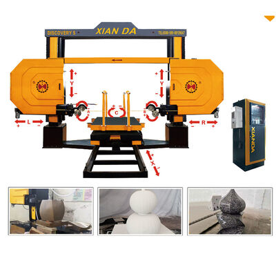 Sega a filo diamantato CNC a 5 assi ad alta precisione per profilature di pietre complesse e intaglio 3D